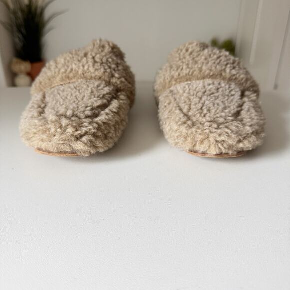 Free People Tan Sherpa At Ease Mule Loafers Size 39/8 - Picture 5 of 7